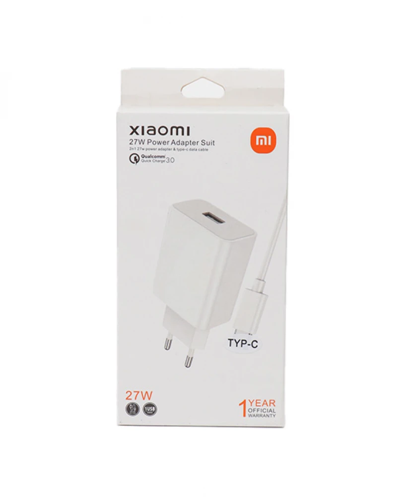 Зарядное устройство Xiaomi 27W с кабелем USB Type-C – быстрое и надежное решение