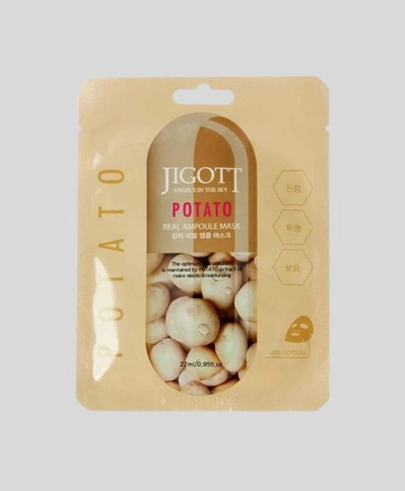 Тканевая маска для лица JIGOTT Potato Real Ampoule, 27 мл