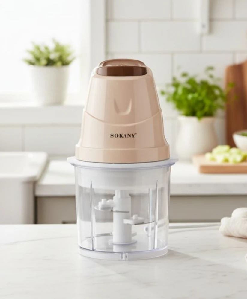 Измельчитель Sokany SK-06009, 250 Вт, 3 скорости, 0.7 л, бежевый