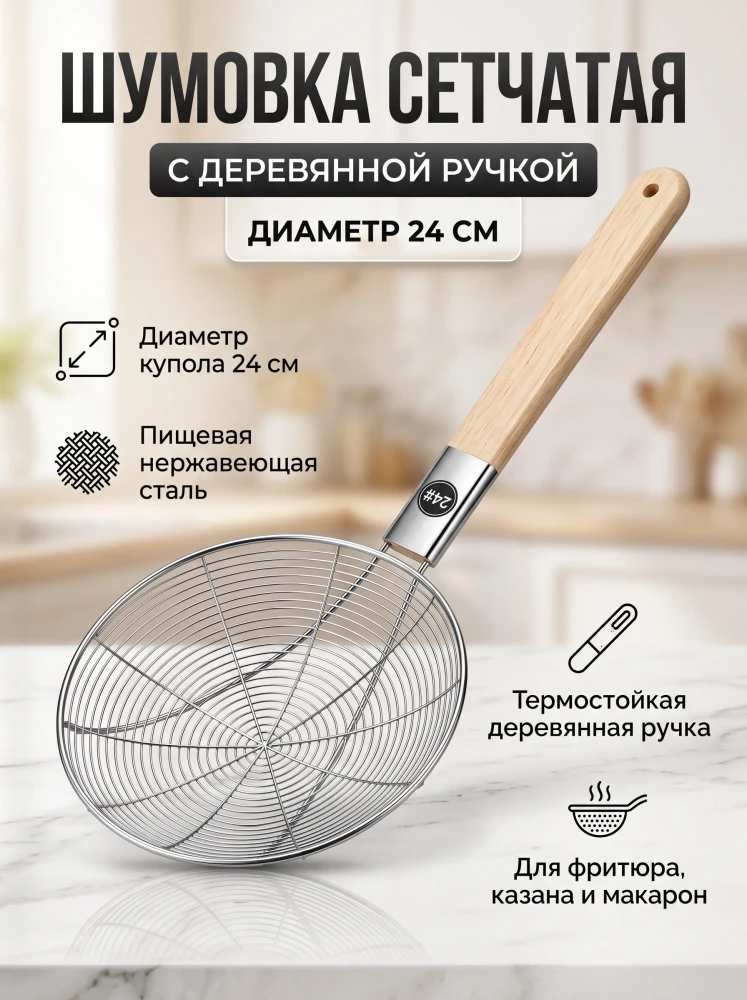 Шумовка сетчатая из нержавеющей стали