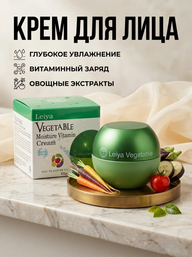 Увлажняющий крем для лица Leiya Vegetable Moisture Vitamin Cream с растительными экстрактами