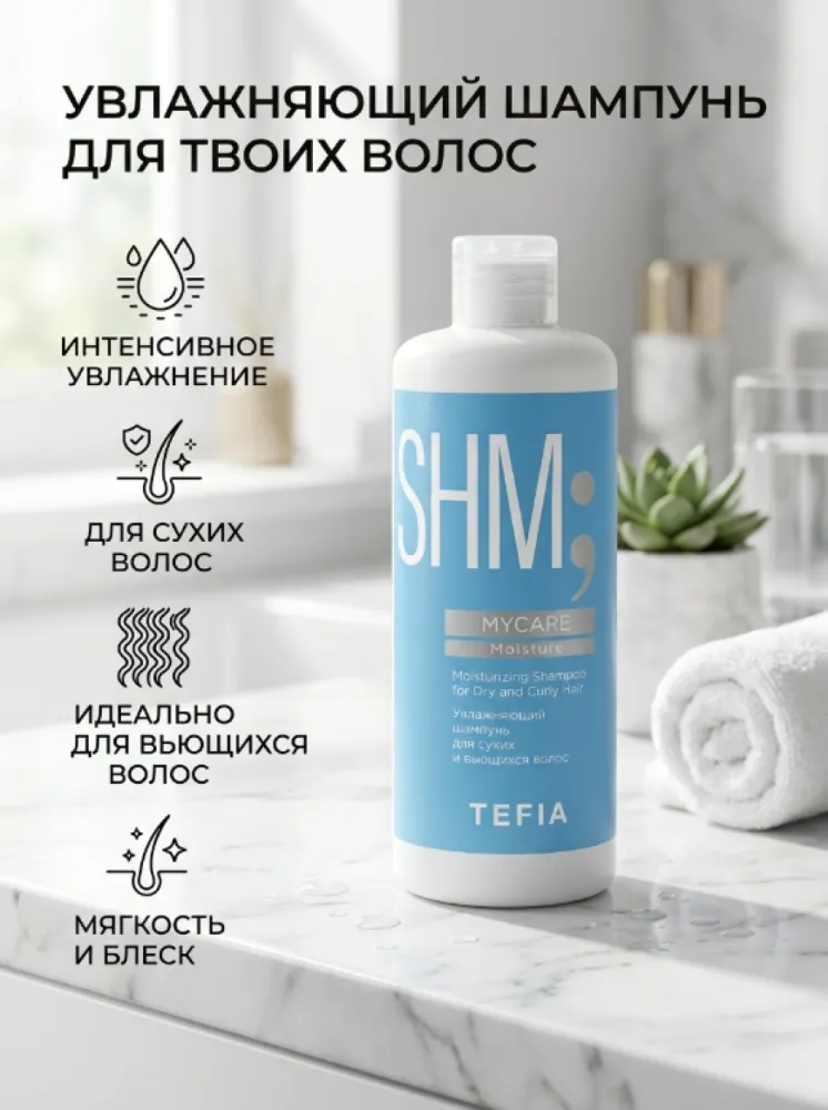 Увлажняющий шампунь SHIMI Tefia для сухих и вьющихся волос