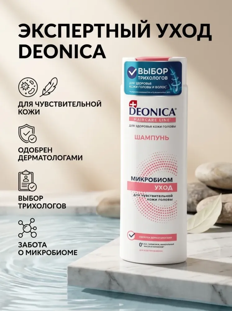 Шампунь DEONICA Haircare Line «Микробиом уход» для чувствительной кожи головы