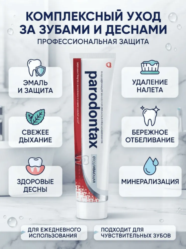 Зубная паста Parodontax Отбеливающая с фтором, для ежедневного ухода за зубами и дёснами