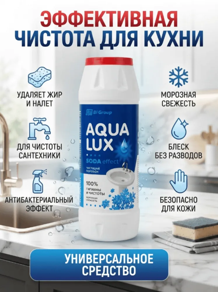 AQUALUX SODA Effect чистящий порошок «Морозная свежесть»