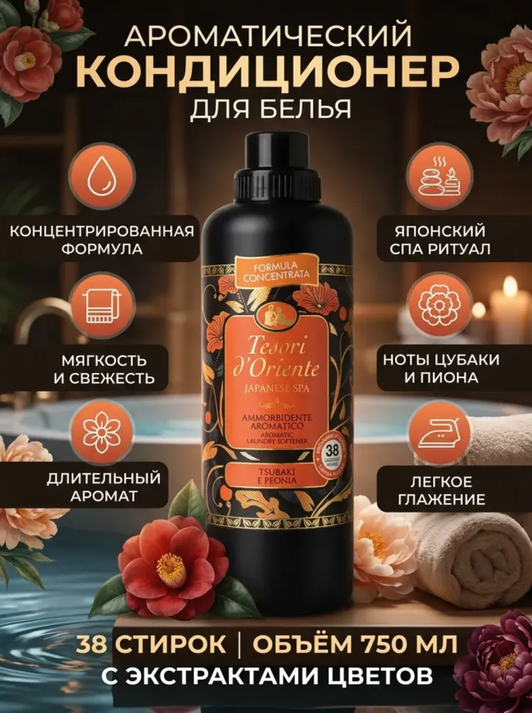 Кондиционер для белья Tesori d'Oriente Japanese Spa с ароматом камелии и пиона