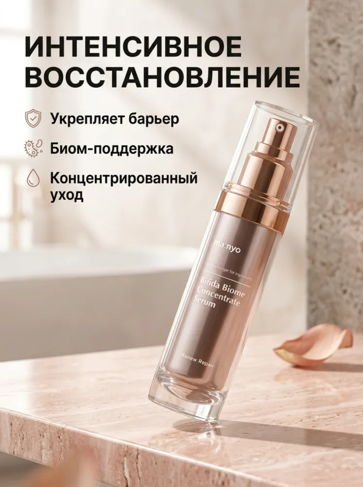 Сыворотка для лица ma:nyo Bifida Biome Concentrate Serum, концентрированная восстанавливающая сыворотка для ухода за кожей, 50 мл