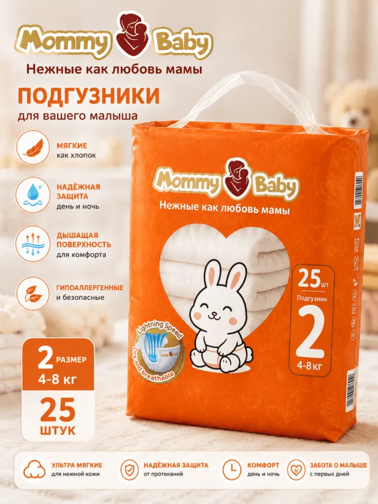 Подгузники Mommy Baby 2