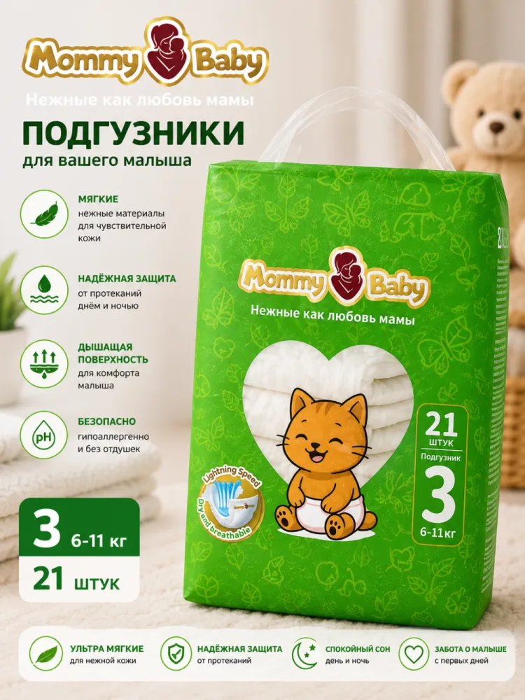 Подгузники Mommy Baby 3