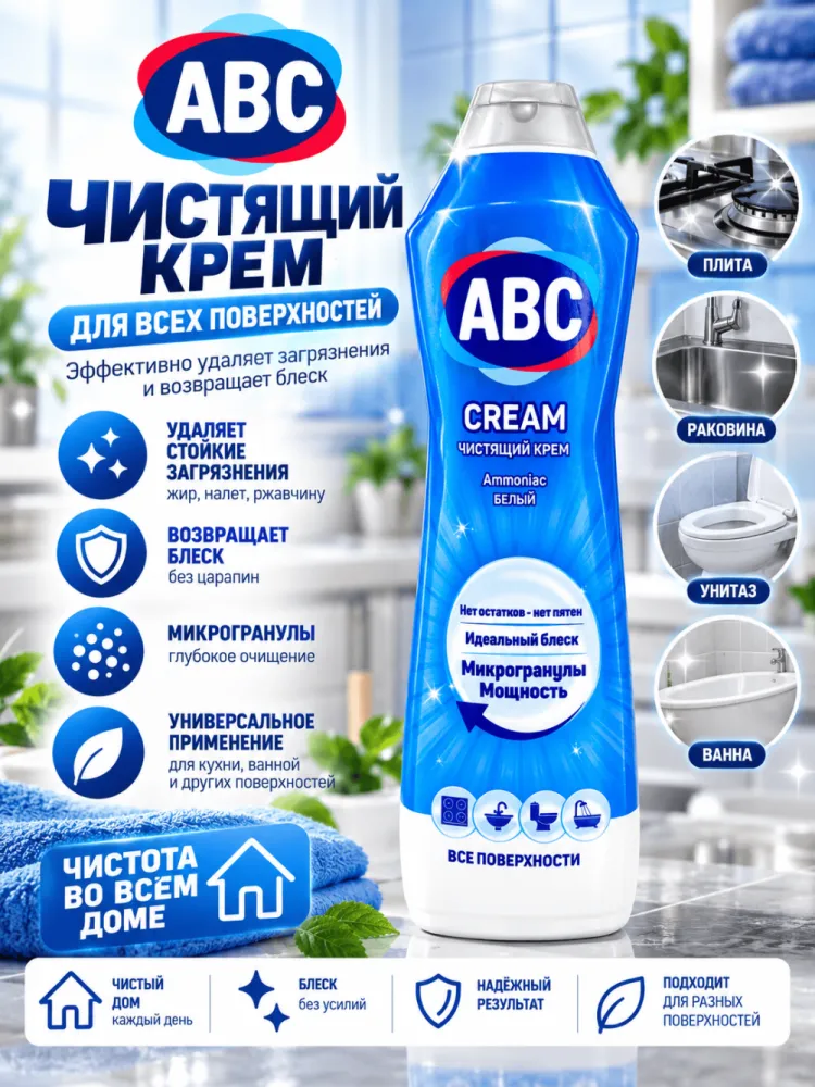 Чистящий крем ABC Cream Ammoniac Белый
