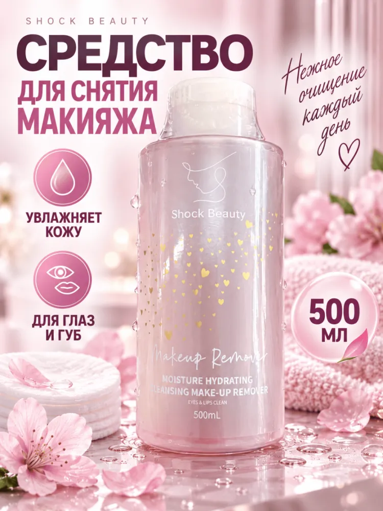 Средство для снятия макияжа Shock Beauty Moisture Hydrating 500 мл