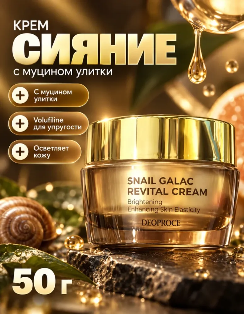 Крем для лица DEOPROCE Snail Galac Revital Cream 50 г