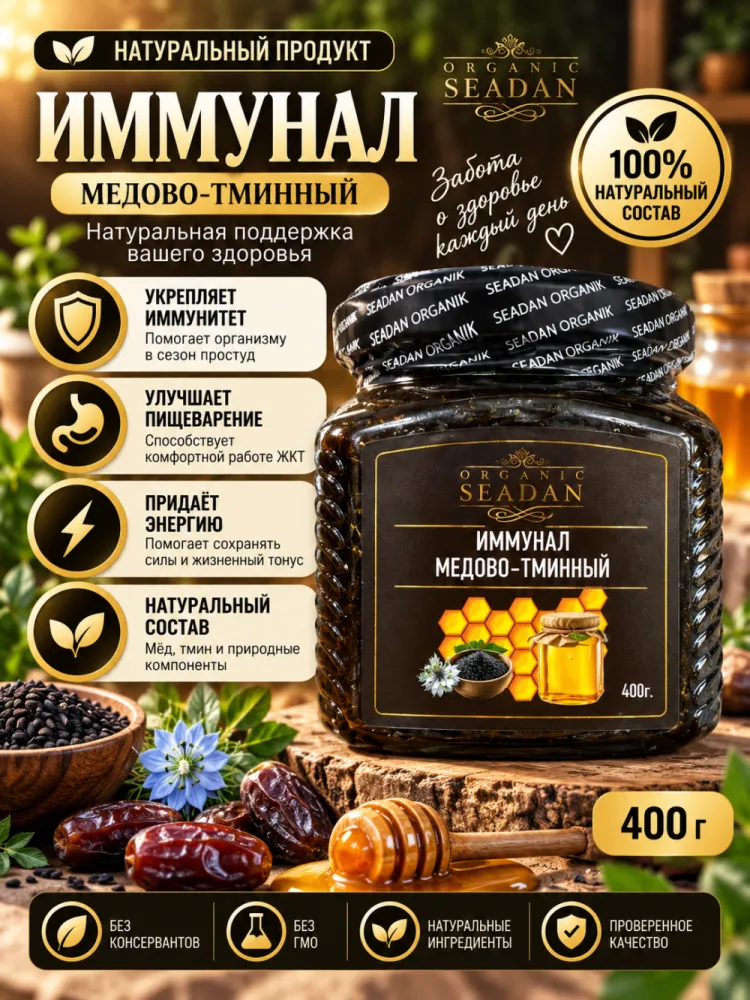 Паста медово-тминная Seadan Organic Иммунал