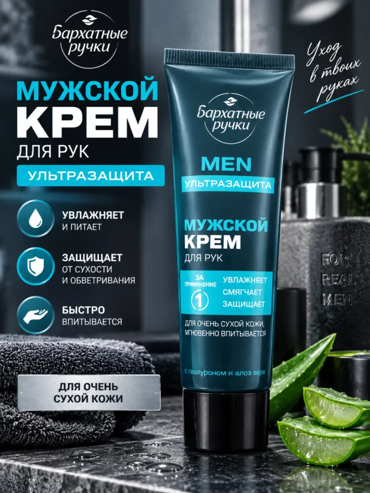Крем для рук мужской Бархатные ручки MEN Ультразащита