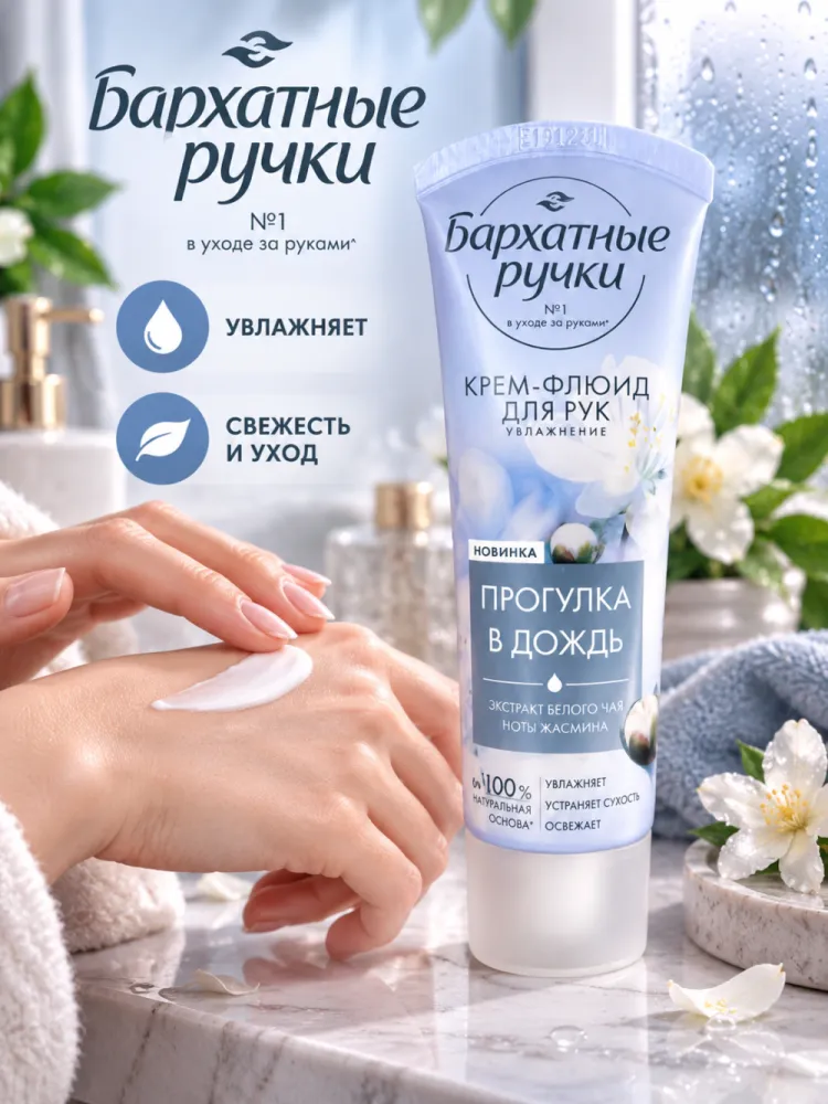 Крем-флюид для рук Бархатные ручки Прогулка в дождь