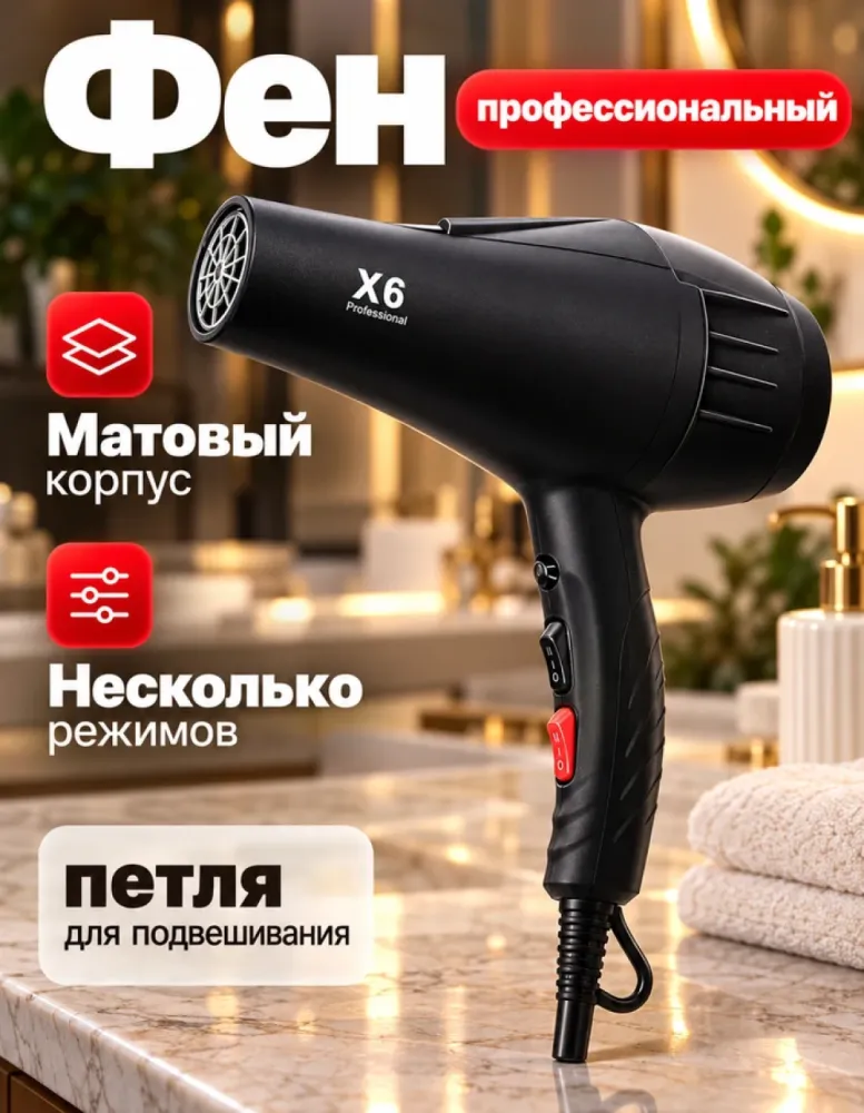 Фен для волос X6 Professional 9997-2800