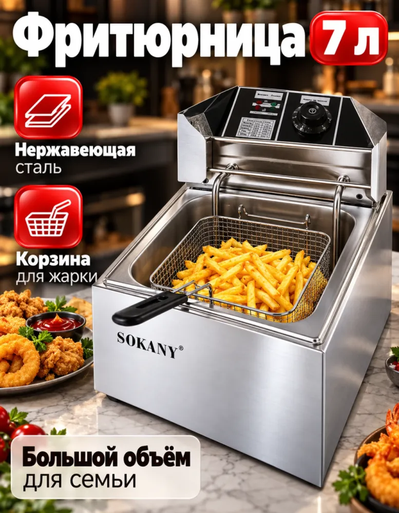 Фритюрница SOKANY SK-10129, 7 л