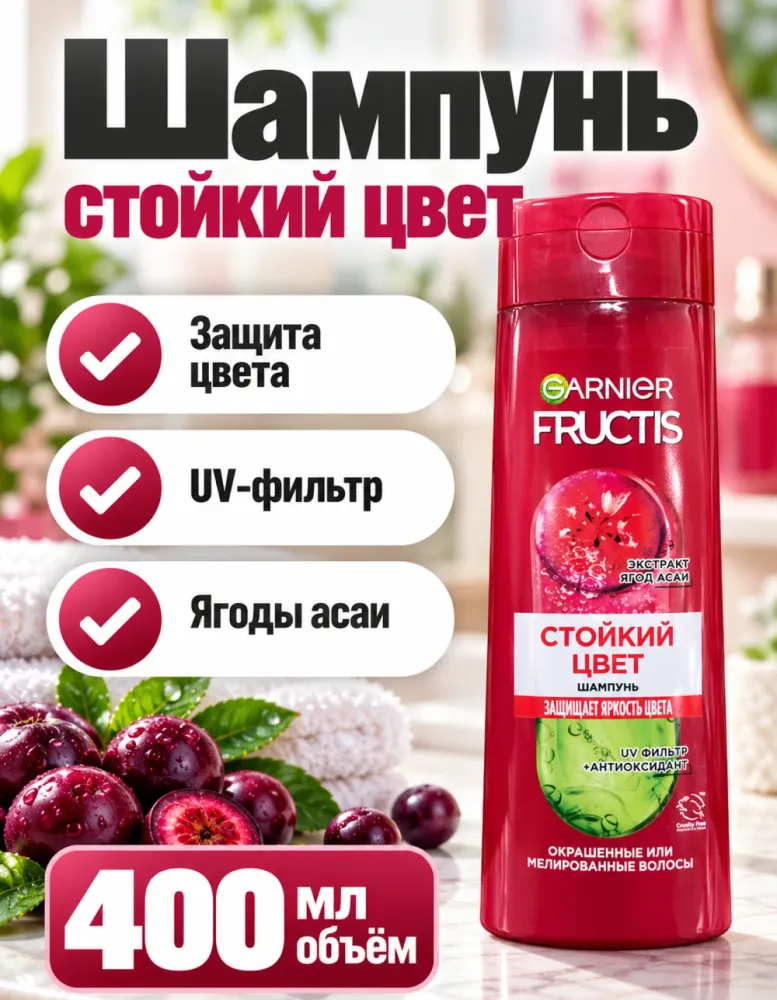 Шампунь Garnier Fructis «Стойкий цвет» 400 мл
