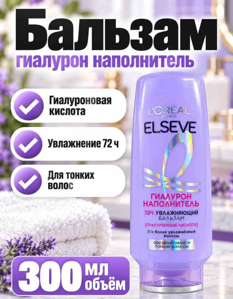 Бальзам L'Oréal Paris Elseve «Гиалурон наполнитель» 300 мл