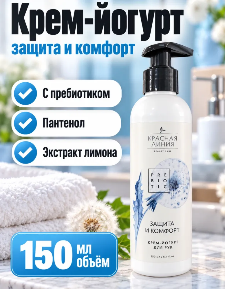 Крем-йогурт для рук Красная линия Prebiotic «Защита и комфорт» 150 мл