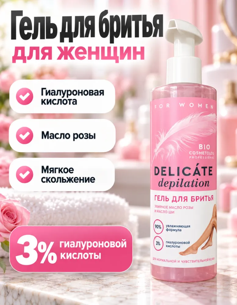 Гель для бритья Delicate depilation Bio Cosmetolog Professional для женщин