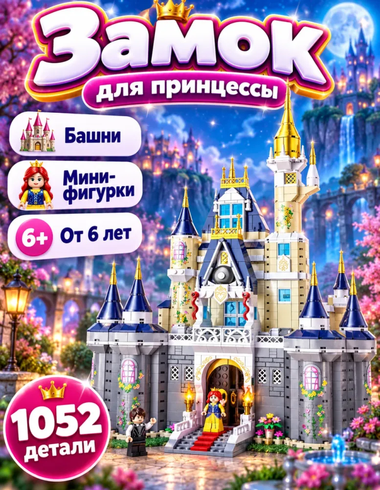 Конструктор Сказочный замок Dream Castle XJ-1973, 1052 детали