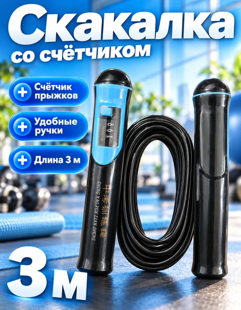 Скакалка со счётчиком прыжков 3 м