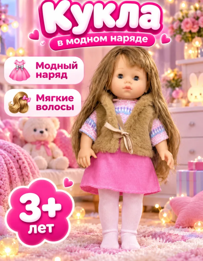 Кукла cufan в меховой жилетке